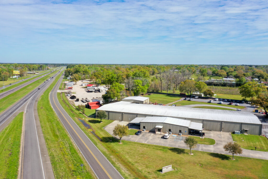 Aerial view of Coastal Machine & Supply, a Louisiana-based manufacturer