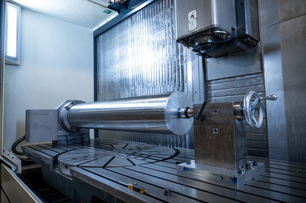 Complex CNC Turning mill performing operation on alloy