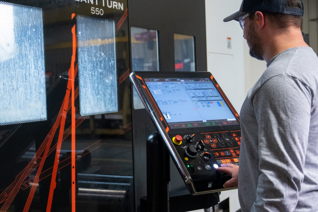 CNC Operator operating a Mazak millturn machine