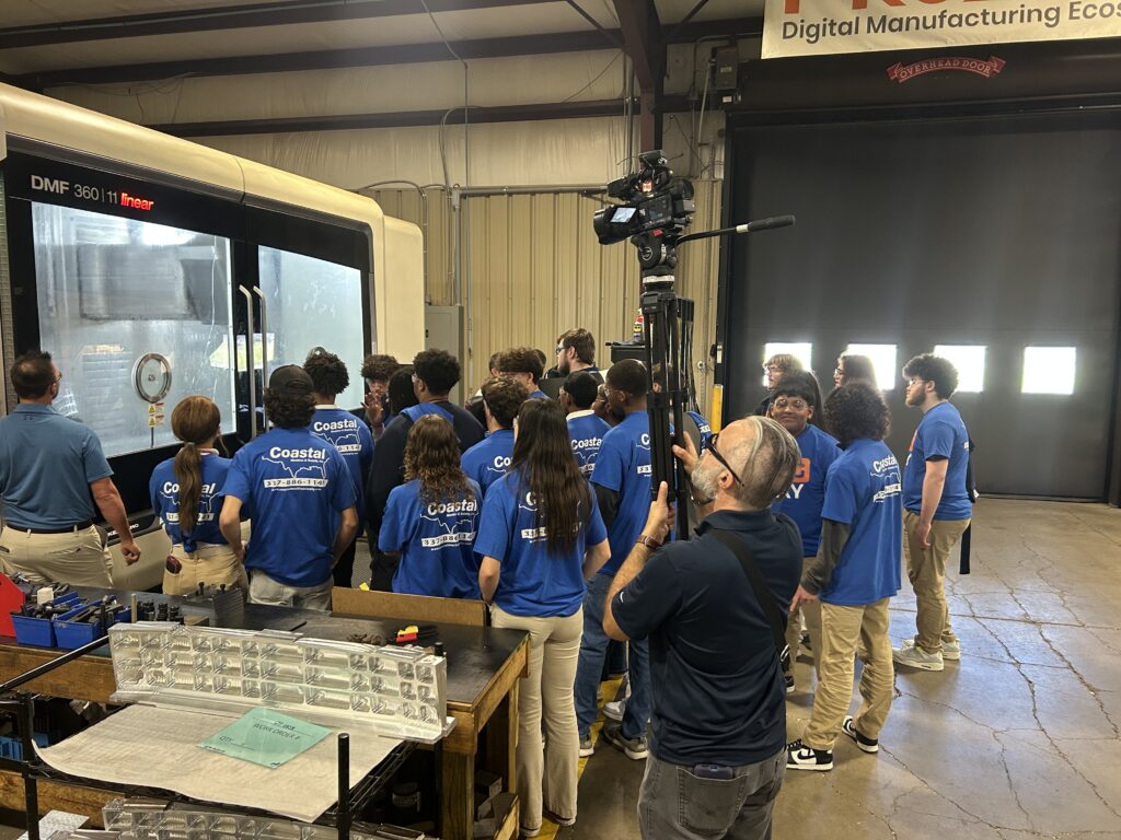 High school students learning manufacturing at Coastal Machine & Supply in Louisiana